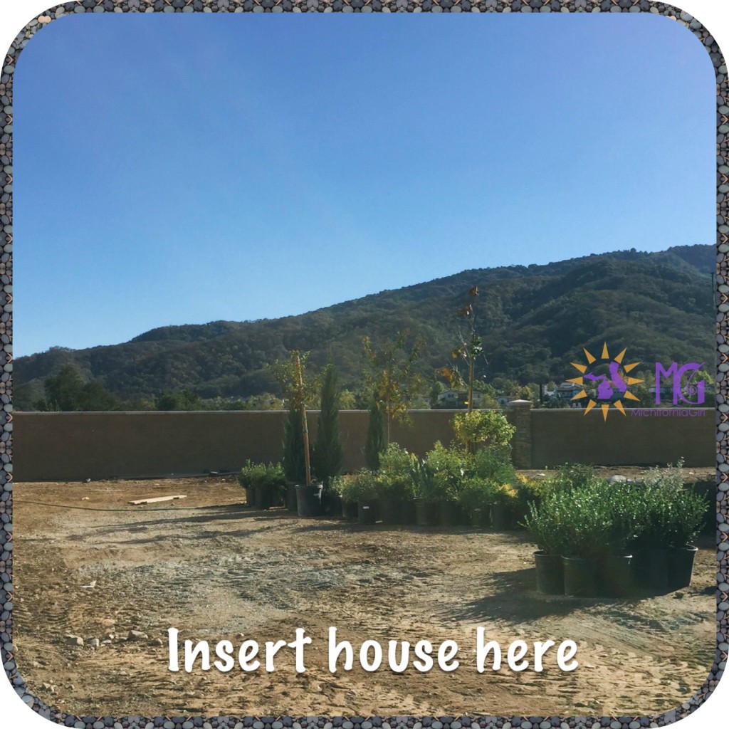 building a house in California: empty lot with view of the mountains