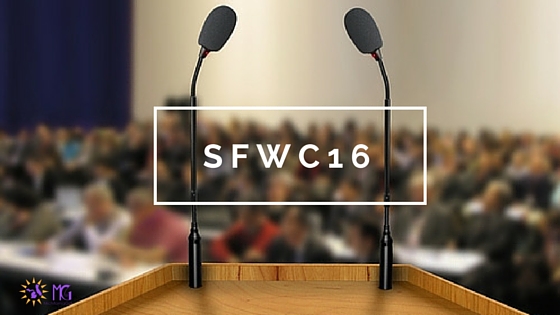 conference with two microphones and podium