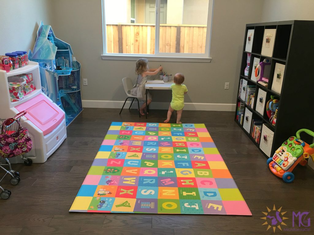 P & B in their new playroom